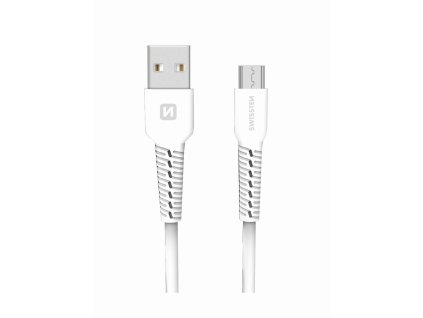 SWISSTEN datový kabel USB-A / micro USB, délka 1 m, bílá barva