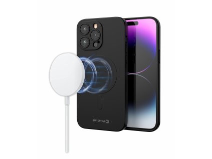 silikonové pouzdro na iPhone, černé Soft Joy Mag Stick 3