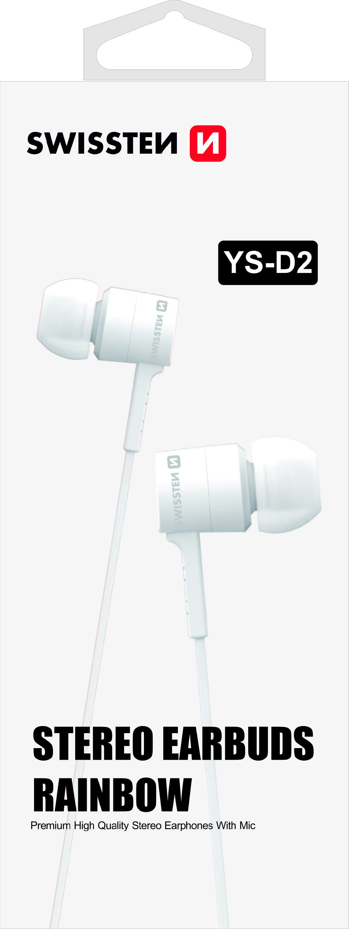 Levně Sluchátka Swissten Earbuds Rainbow YS-D2 s konektorem 3,5mm jack | AppleTop.cz Barva: Bílá