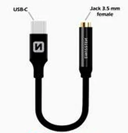 SWISSTEN redukce / adaptér USB-C - jack 3,5 mm 0,15 m Barva: Stříbrná