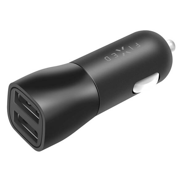 Levně FIXED Autonabíječka s 2x USB výstupem, 15W, Smart Rapid Charge, černá