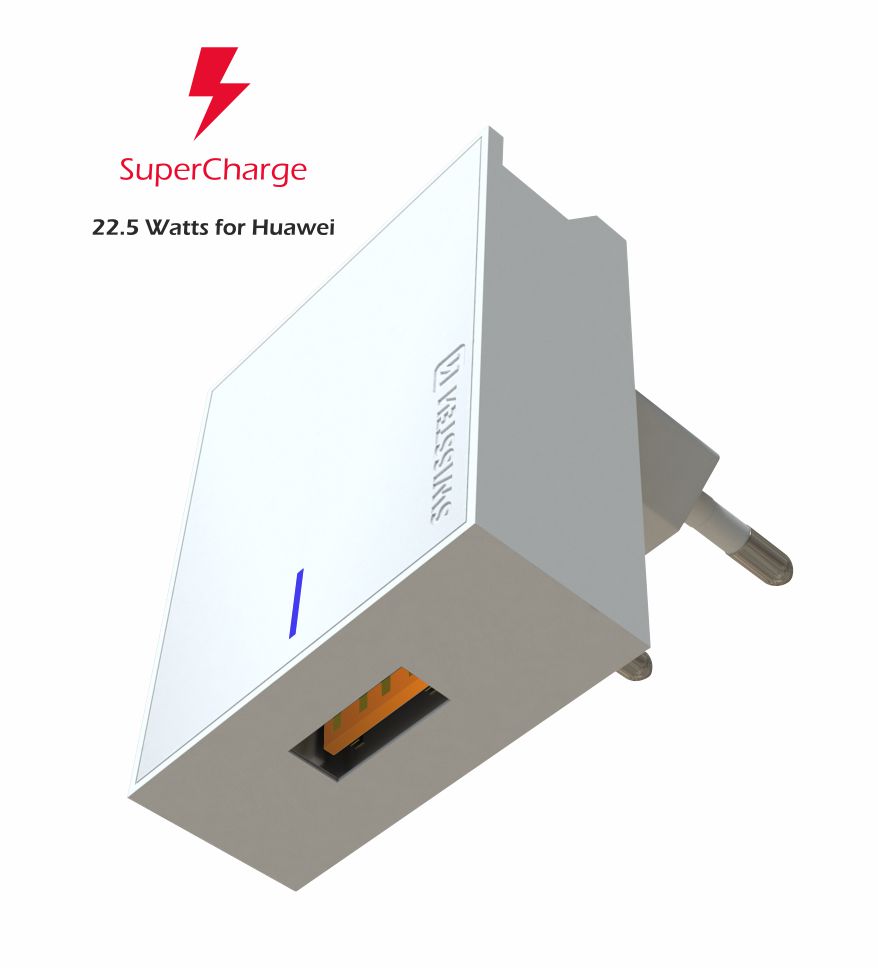SWISSTEN síťová nabíječka pro Huawei Super Charge, 22,5 W, bílá