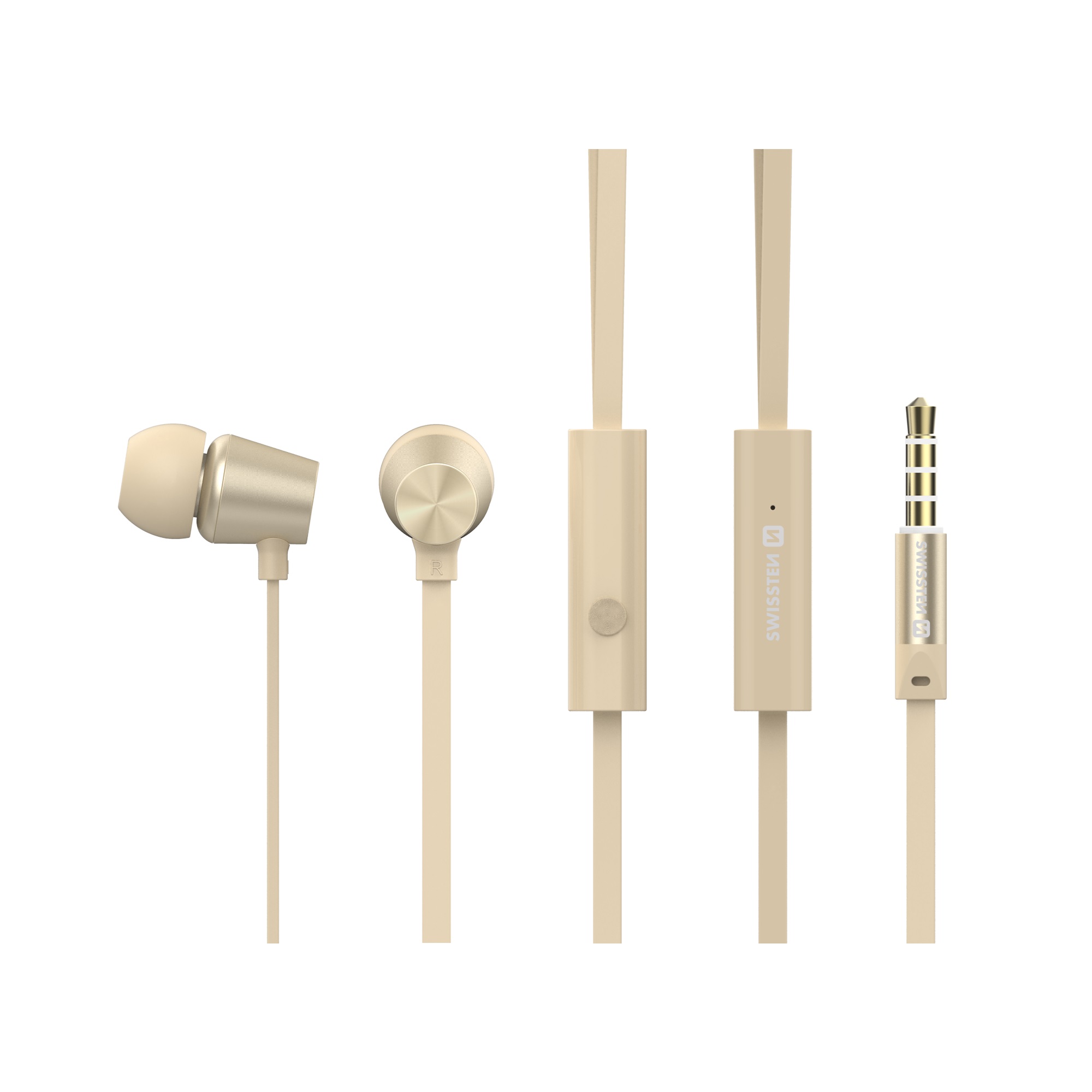 Levně SWISSTEN EARBUDS DYNAMIC YS500 sluchátka s jack 3,5 mm Barva: Zlatá