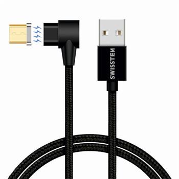 Levně SWISSTEN magnetický textilní datový kabel Arcade USB-A / micro USB, délka 1 m