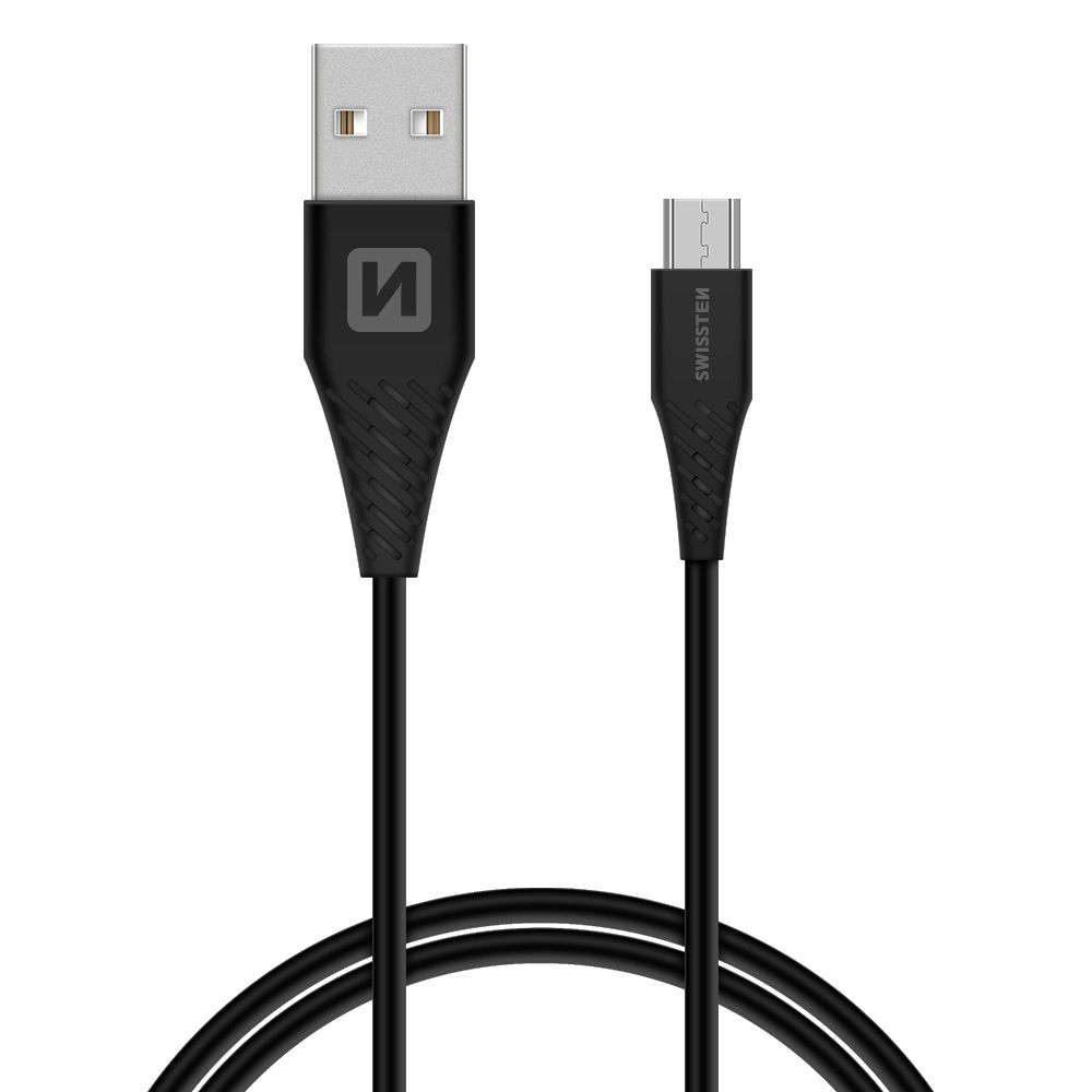 Levně DATOVÝ KABEL SWISSTEN USB / micro USB 1,5M (9mm) Barva: Černá