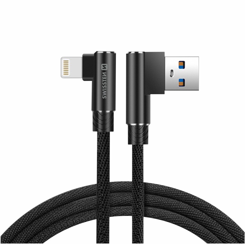 SWISSTEN textilní nabíjecí kabel Arcade USB-A / Lightning, délka 1,2 m