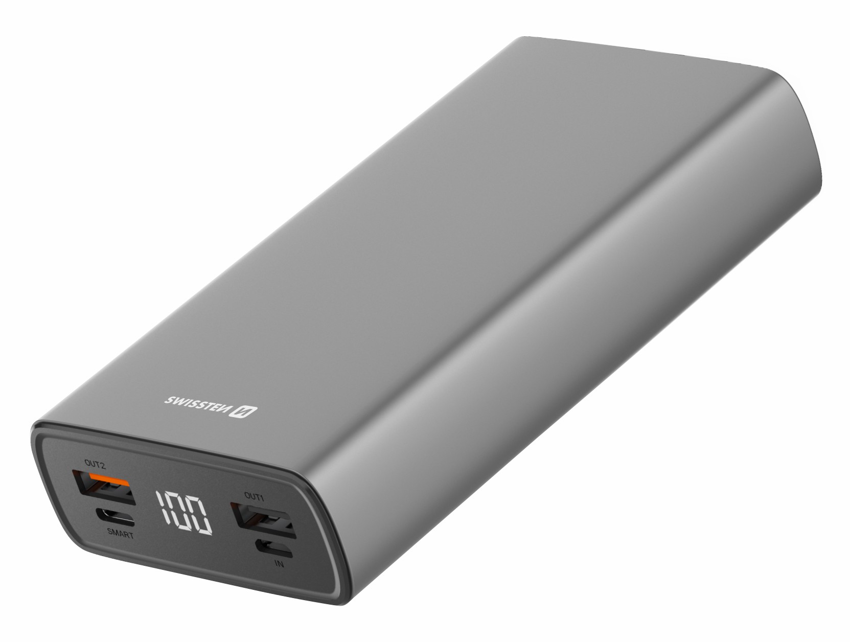 Levně SWISSTEN aluminum power bank 20000 mAh 20 W power delivery grey