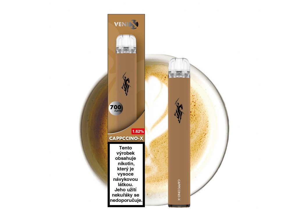 Levně VENIX-X jednorázová elektronická cigareta s nikotinem Příchuť: Cappuccino