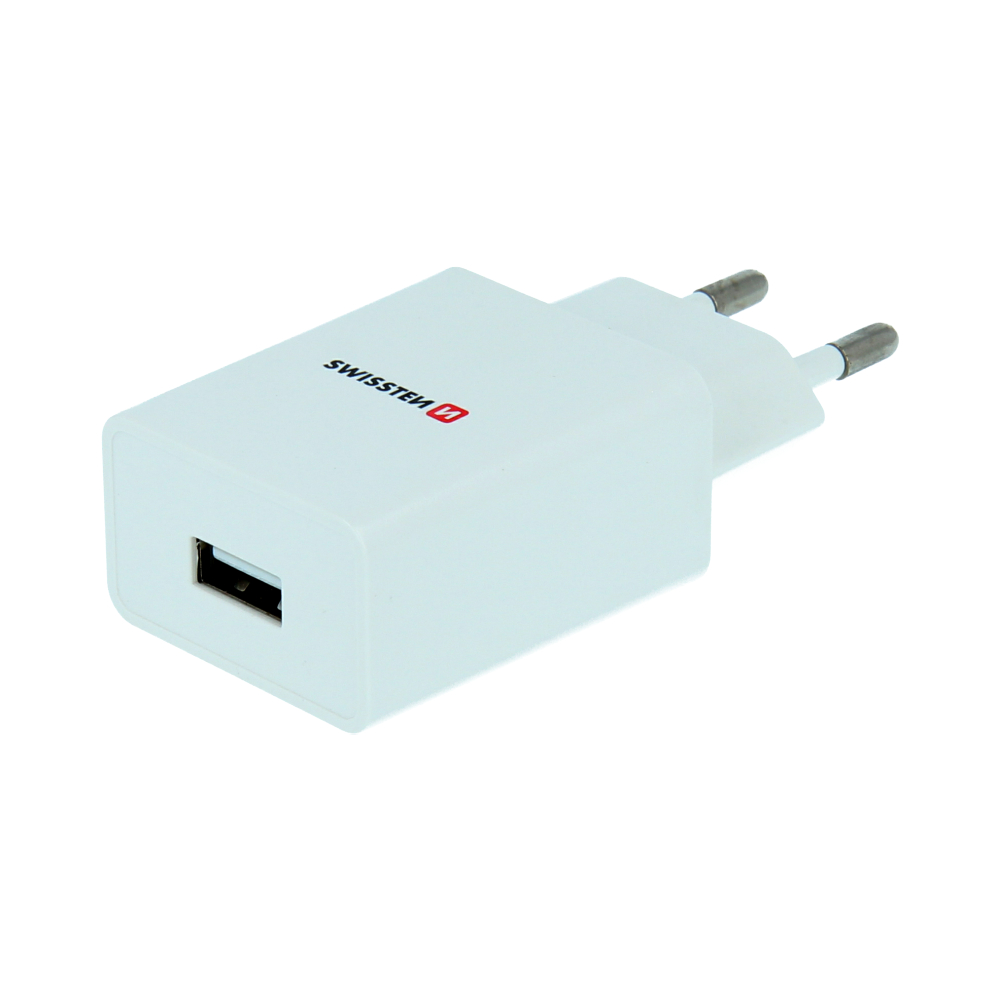 SWISSTEN síťový adaptér SMART IC, 1x USB, 1 A, bílý