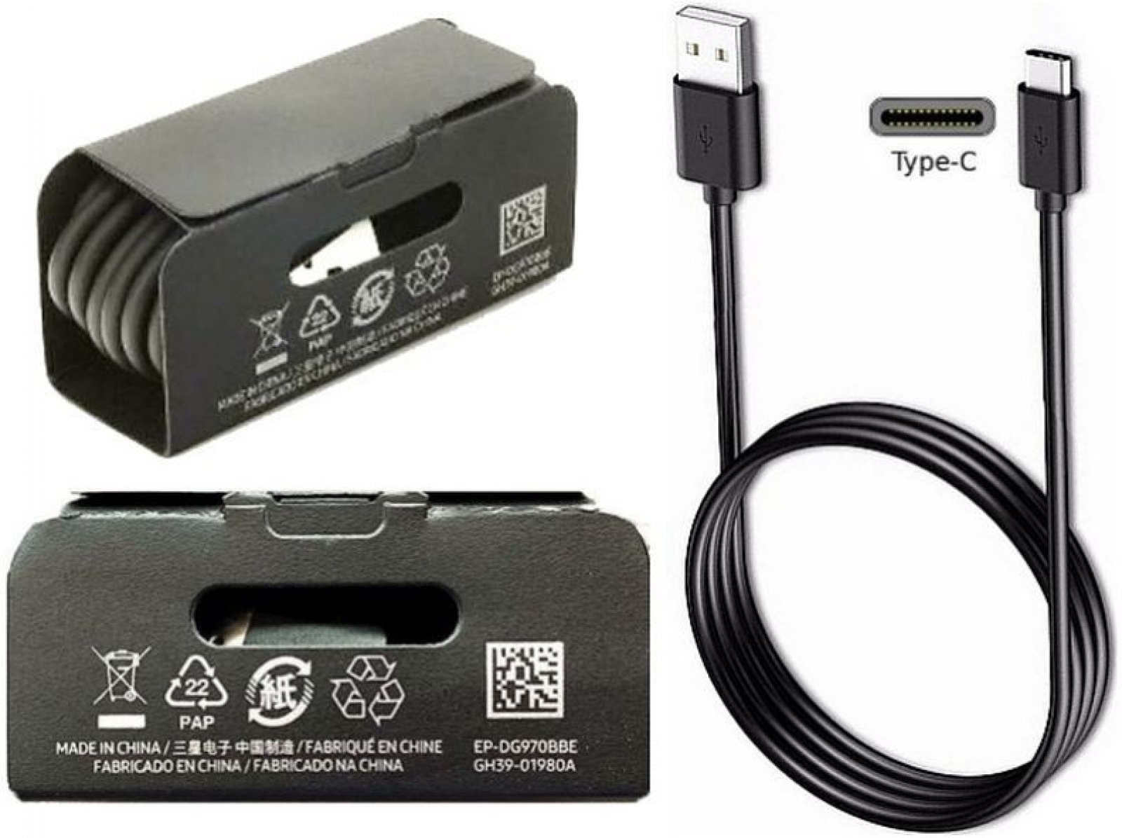 Levně SAMSUNG datový kabel EP-DG970BBE, USB-A/USB-C, 1 m, černý