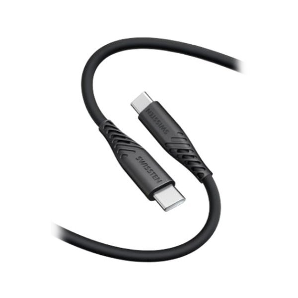 SWISSTEN datový kabel SOFT SILICONE, USB-C/USB-C, 60 W, 1,5 m, černý