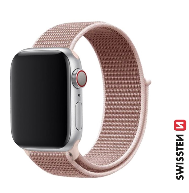 Levně SWISSTEN řemínek pro Apple Watch nylonový, 38 / 40 / 41 mm Barva: růžovozlatá