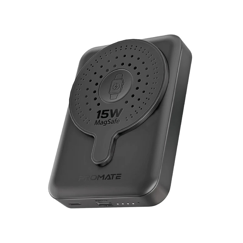 Levně PROMATE PowerMag-Duo powerbanka s bezdrátovým nabíjením Apple Watch, MagSafe, USB-C, PD, 10 000 mAh