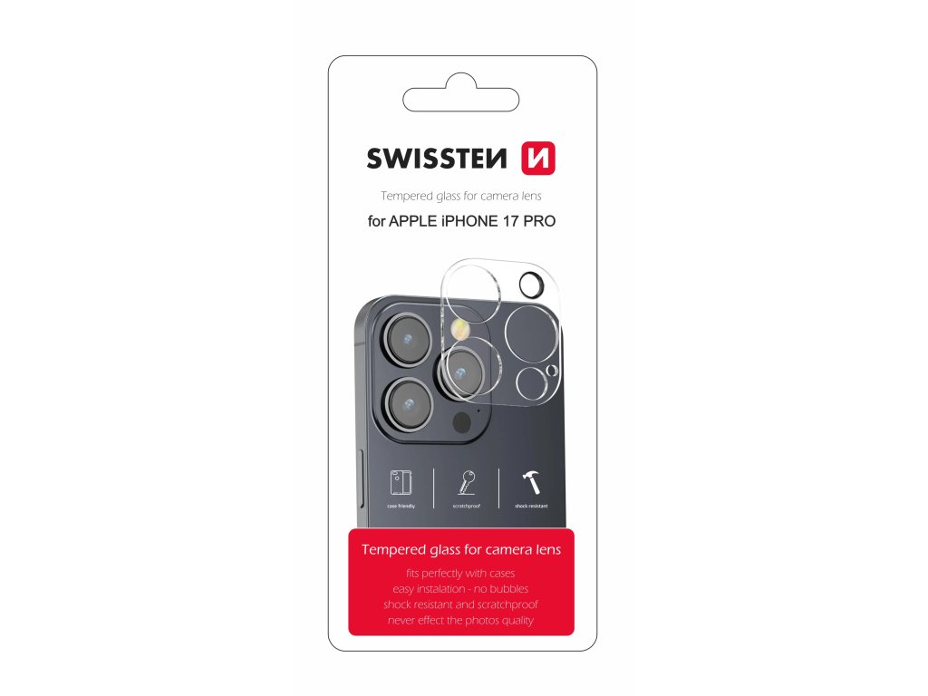 SWISSTEN Ochranné sklo na čočky fotoaparátu pro Apple iPhone 17 Pro
