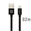 SWISSTEN datový kabel textile USB / lightning 0,2 m