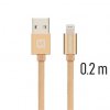 SWISSTEN datový kabel textile USB / lightning 0,2 m