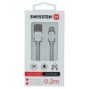 SWISSTEN datový kabel textile USB / lightning 0,2 m