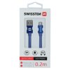 SWISSTEN datový kabel textile USB / lightning 0,2 m