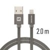 SWISSTEN datový kabel textile USB / lightning 2,0 m