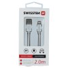 SWISSTEN datový kabel textile USB / lightning 2,0 m