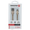 SWISSTEN datový kabel textile USB / lightning 2,0 m