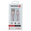 SWISSTEN datový kabel textile USB / lightning 2,0 m