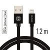 SWISSTEN datový kabel textile USB / lightning MFi 1,2 m