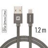SWISSTEN datový kabel textile USB / lightning MFi 1,2 m