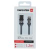 SWISSTEN datový kabel textile USB / lightning MFi 1,2 m