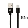 SWISSTEN datový kabel textile USB / USB-C 0,2 m