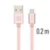 SWISSTEN datový kabel textile USB / USB-C 0,2 m