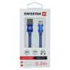 SWISSTEN datový kabel textile USB / USB-C 0,2 m