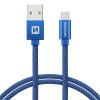 SWISSTEN datový kabel textile USB / USB-C 0,2 m