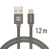 SWISSTEN datový kabel textile USB / USB-C 1,2 m