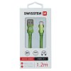 SWISSTEN datový kabel textile USB / USB-C 1,2 m