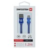 SWISSTEN datový kabel textile USB / USB-C 1,2 m