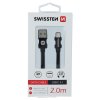 SWISSTEN datový kabel textile USB / USB-C 2,0 m