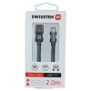 SWISSTEN datový kabel textile USB / USB-C 2,0 m