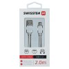 SWISSTEN datový kabel textile USB / USB-C 2,0 m
