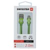 SWISSTEN datový kabel textile USB / USB-C 2,0 m
