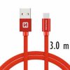SWISSTEN datový kabel textile USB / USB-C 3,0 m