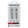 SWISSTEN datový kabel textile USB-C / lightning 1,2 m