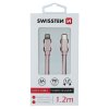 SWISSTEN datový kabel textile USB-C / lightning 1,2 m
