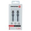 SWISSTEN datový kabel textile USB-C / USB-C 1,2 m