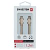SWISSTEN datový kabel textile USB-C / USB-C 1,2 m