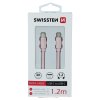 SWISSTEN datový kabel textile USB-C / USB-C 1,2 m