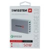 SWISSTEN síťový adaptér Qualcomm 3.0 Quick Charge + Smart IC 5x USB 50 W power bílý