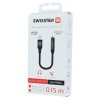 SWISSTEN audio redukce Lightning / jack 3,5 mm (samice), délka 0,15 m, černá