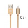 SWISSTEN datový kabel USB-A / micro USB, s textilním opletem, délka 0,2 m