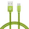 SWISSTEN datový kabel USB-A / micro USB, s textilním opletem, délka 0,2 m